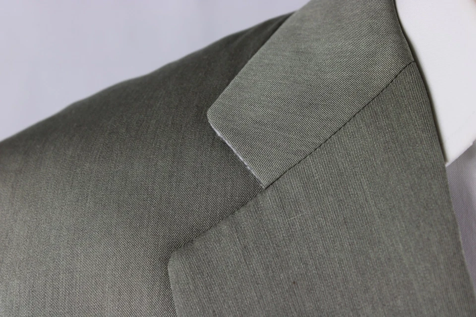 Blazer Ermenegildo Zegna Para Hombres 44L Verde Lana Seda 2 Botones Traje Chaqueta Foto 2 de 4