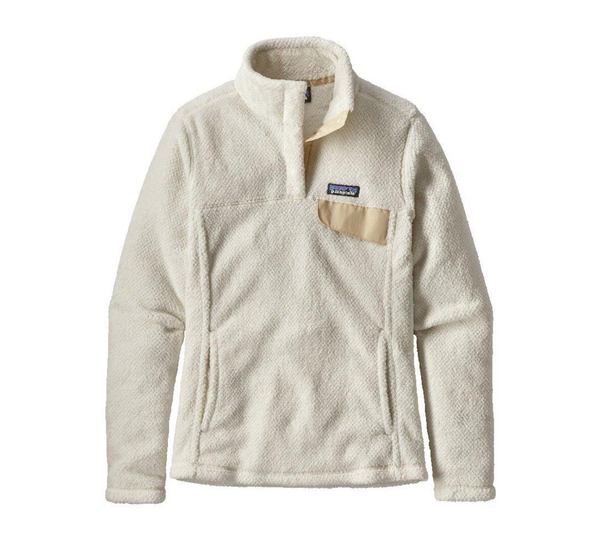 Patagonia Re-Tool Jacket Womens Medium White Fleece Snap Pullover Sweater Logo