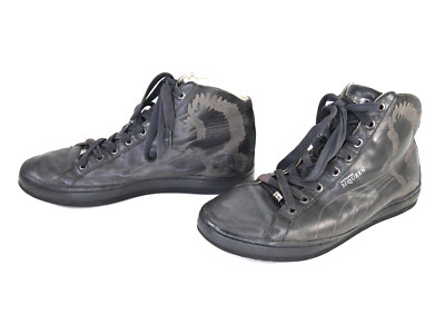 Puma Alexander McQueen High Top Sneaker Schwarz Leder Grafik UK 8