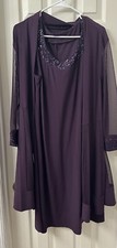 2pc R  M RICHARDS WOMANS Purple Embellished DRESS Mother Of The Bride No Sz L 