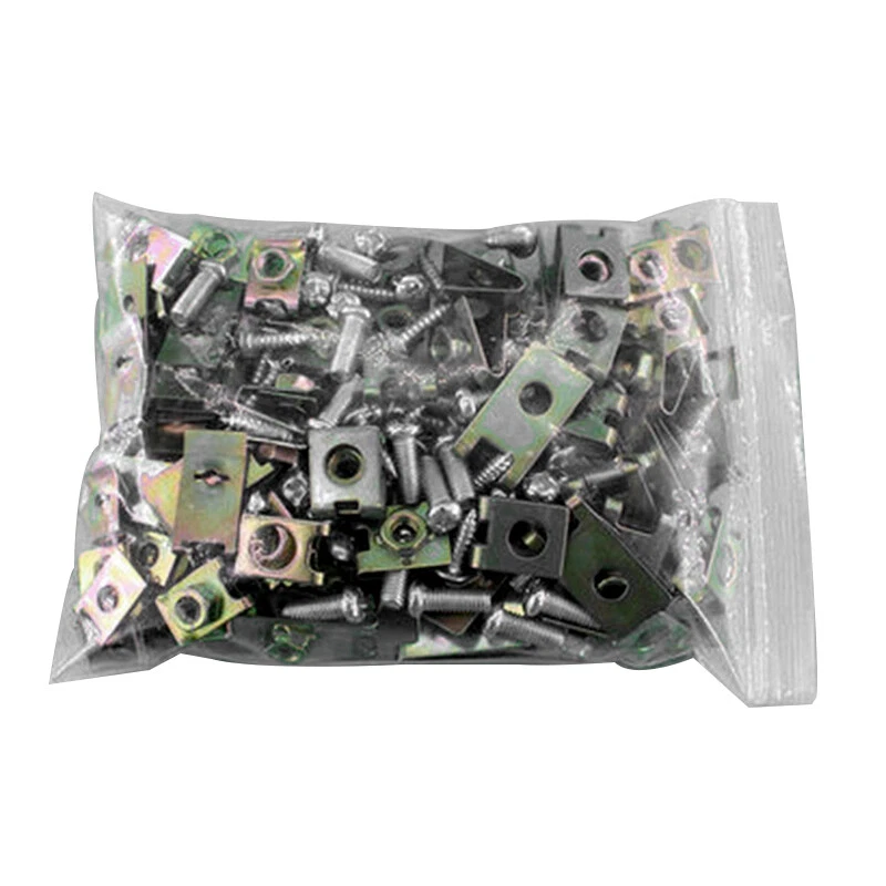 100x Sujetador de panel de puerta de carrocería de coche Junta de tornillo fijo Guardabarros Clips metálicos Duraderos Foto 2 de 4