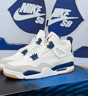 #ad Men#x27;s Nike SB x Jordan Air Jordan 4 quot;Navy Bluequot;Mid Top Retro Basketball Shoes $90.00