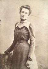 1903 Cabinet Card Photo Young 15yr old Pretty Lady Annotated