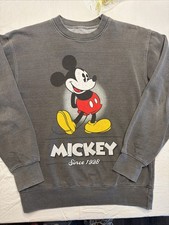 Disney Mickey Mouse Dark Gray Sweatshirt Size S Crewneck Pullover Graphic 299