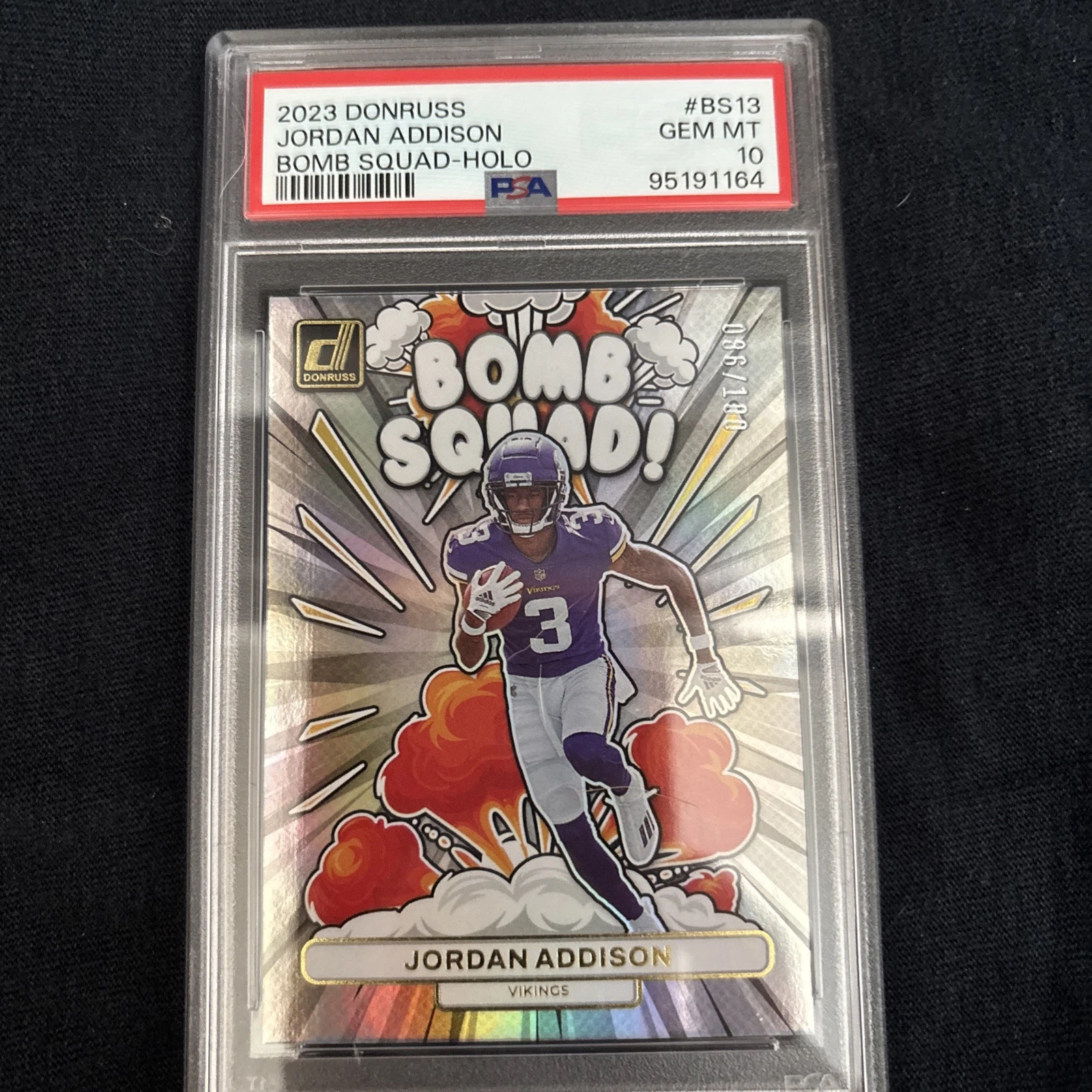 Jordan Addison Panini Donruss Bomb Squad #BS13 Holo