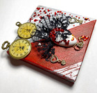 DOLLHOUSE MINIATURE THEATER MASK RHINESTONE HAND PAINTED 3D CANVAS OOAK LYOUNG — photo 2