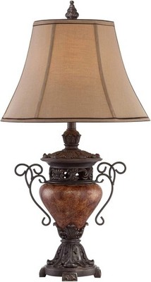 Traditional Style Table Lamp 31.5'' Tall Bronze Brown Crackle Iron Metal Urn Faux