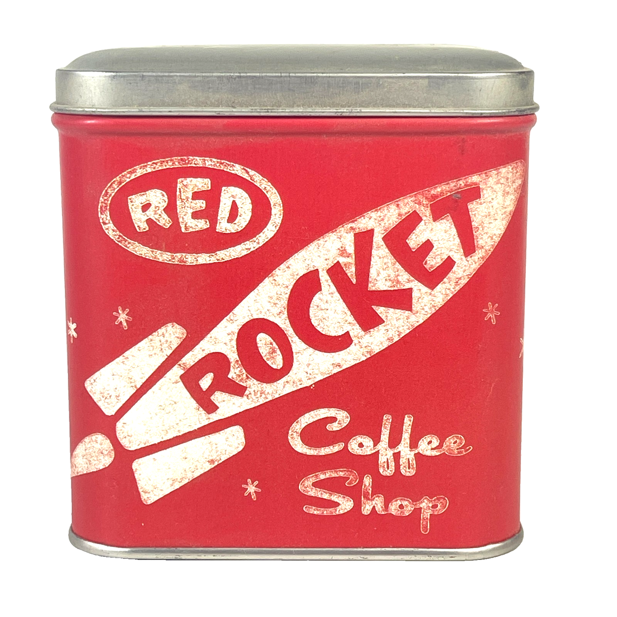 Fossil Red Rocket Coffee Shop Retro Sci-Fi Vtg Empty Watch Tin