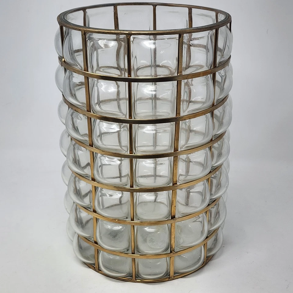 Pottery Barn 蜡烛架 气泡盖 玻璃 黄铜 窗玻璃 大号 飓风 — 第 3/4 张图片