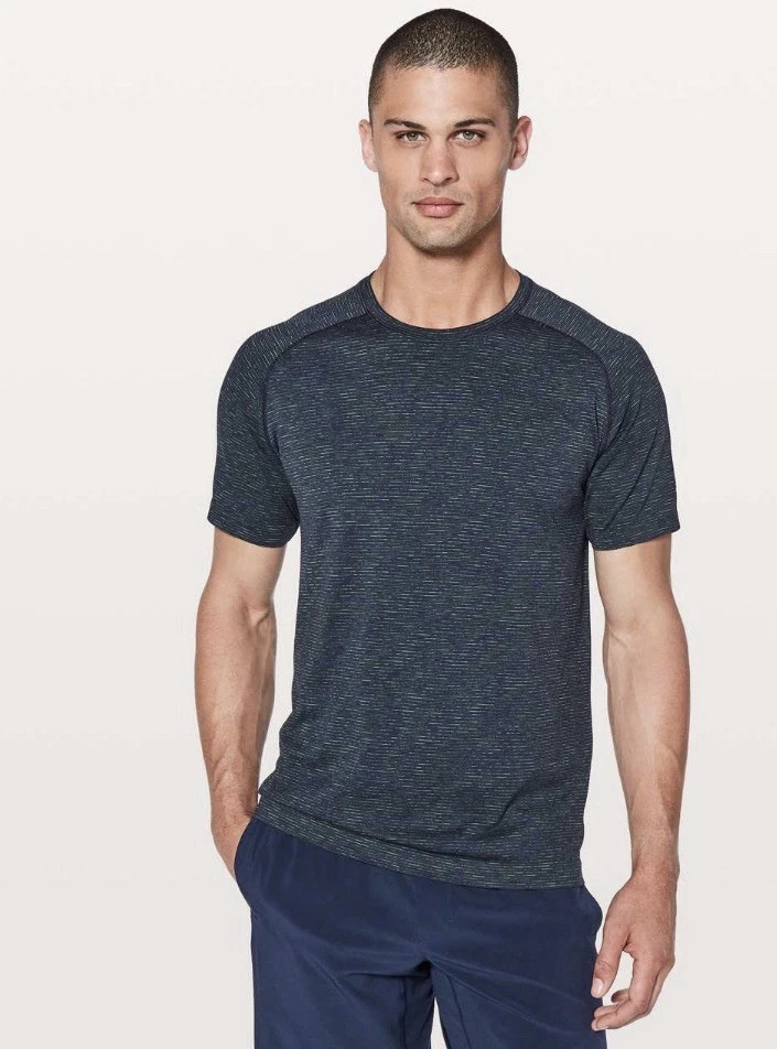 Lululemon Metal Vent Tech Tee Shirt Mens Blue Performance Short Sleeve XL