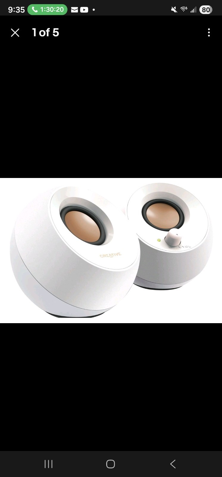 Creative Labs Creative Pebble USB 2.0 Desktop Speakers - Whi