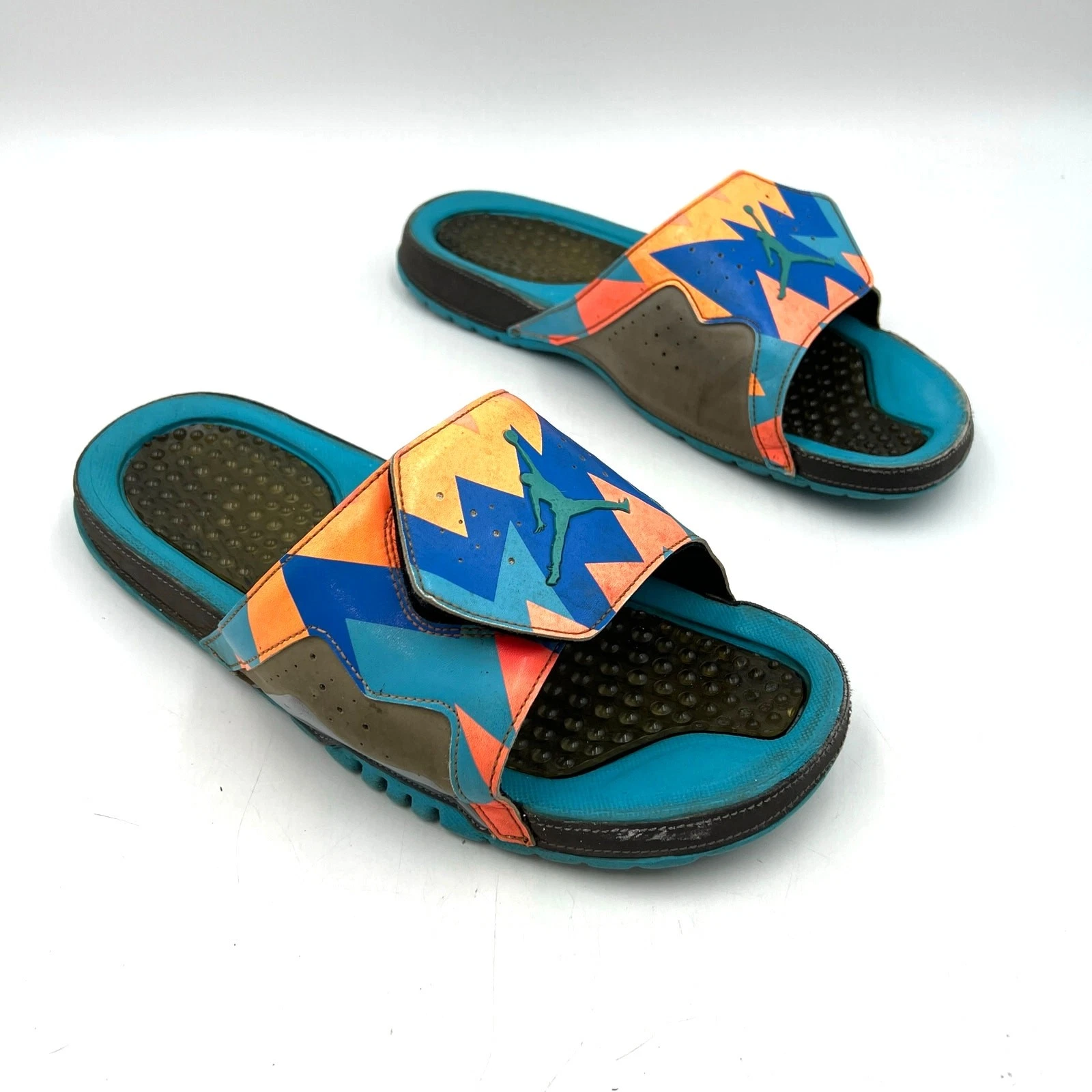 Sandali Air Jordan Uomo Hydro 7 Retro Slide Grigio Scuro Blu Turchese 705467 013