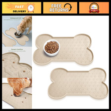 Anti-Slip Silicone Dog Food Mat - Waterproof Pet Feeding Placemat, 2PCS, Raised