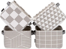 Collapsible Fabric Storage Cubes Organizer with Handles, Gray