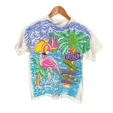 Freeze Clothing for Cool Kids Single Stitch Flamingo Tropical Tee Shirt One Size