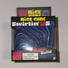 NeeDoh Nice Cube Swirlin' USA Super Solid Squish Toy