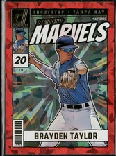 Brayden Taylor 2024 Donruss #13 Diamond Marvels Red Ice #/149 Rays