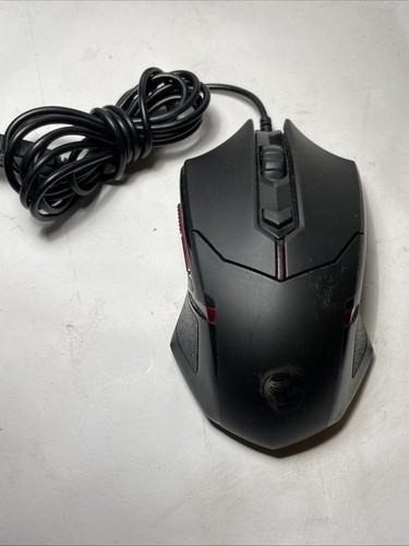 MSi Interceptor DS B1 Gaming Mouse 5Buttons Scroll Wheel Black Red Lights Tested - Picture 5 of 8