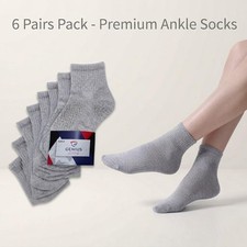 Men Women soft Cotton Ankle sock Quarter cushion Heel Socks Trainer socks 6 pair