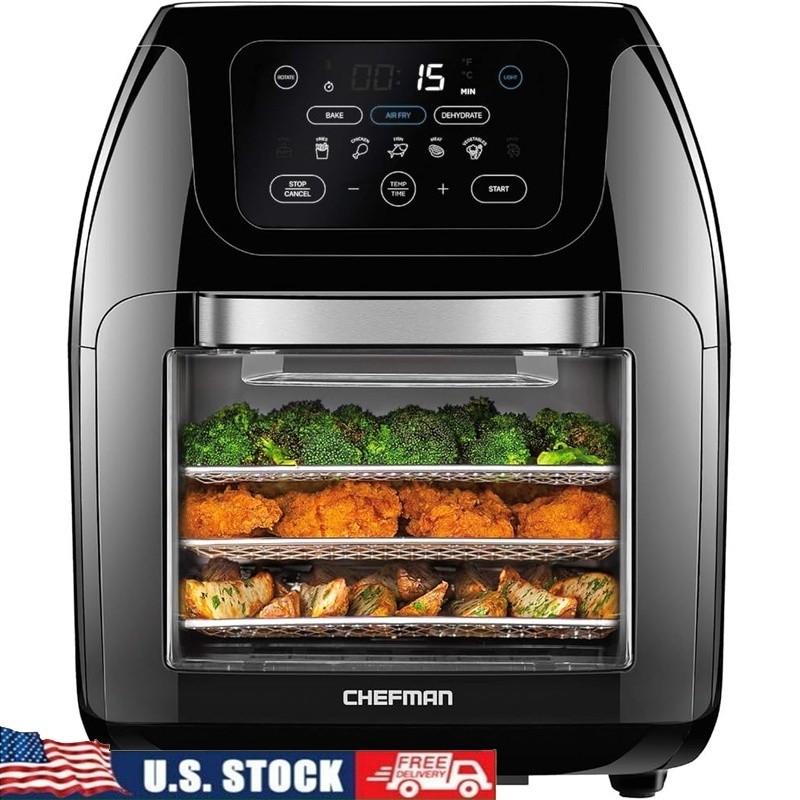 Air Fryer Convection Oven 10L Rotisserie Dehydrate Bake Roast Fast Cooking New