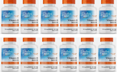 12X Doctor's Best Vitamin D3 5000 IU 125 mcg 360 Softgels Exp 06/2027