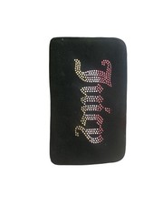 Juicy Couture Liquorice Black Velour Double Sided Trifold Wallet NWOT