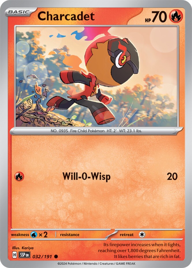 Charcadet - 032/191 - Common - Reverse Holo NM Surging Sparks