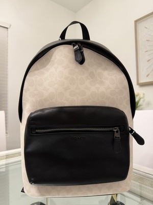 coach cream canvas and black leather backpack Court In Signature or exploring. Women's Backpacks | Coach