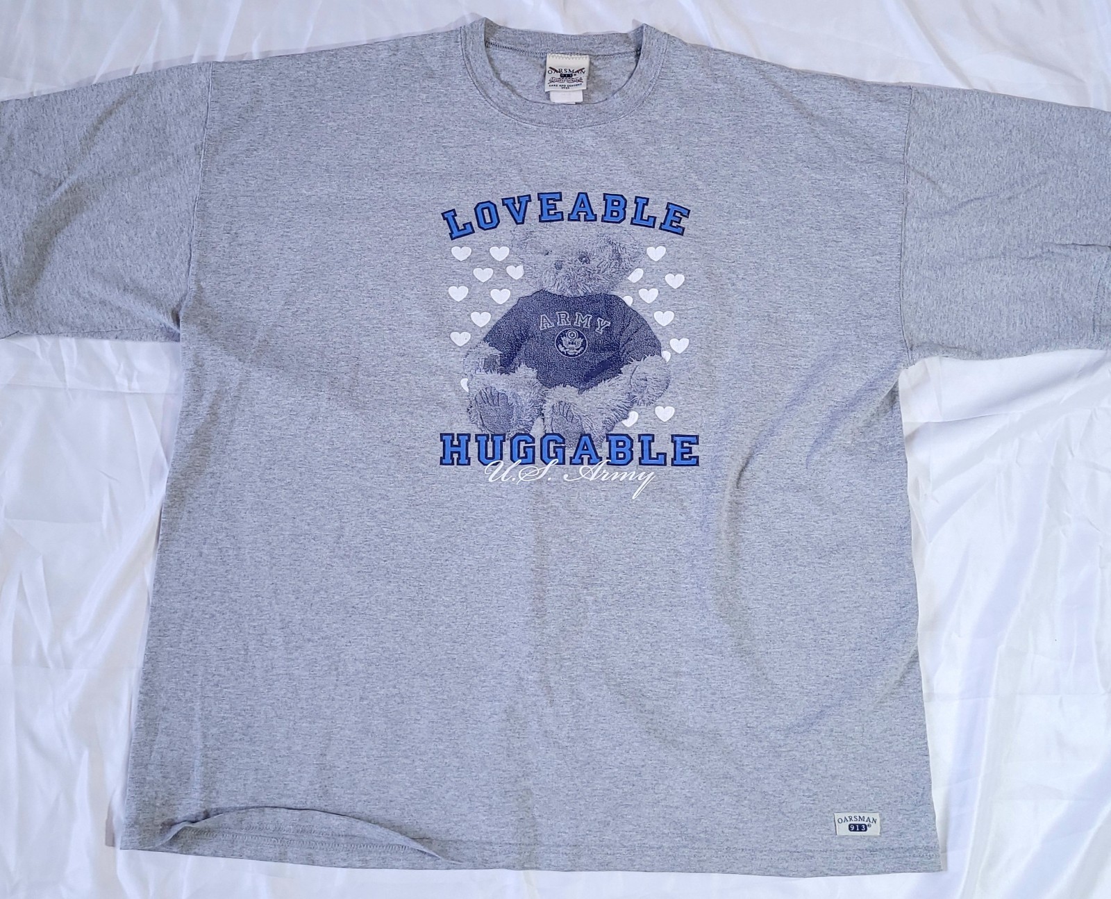 FILA T shirt vintage Oarsman 913 Lovable Huggable ORSO U.S. Army uomo 2XL made in USA