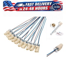 ODETOJOY 10Pcs G9 Ceramic Bulb Socket Lamp Holder with 25cm Wire M10