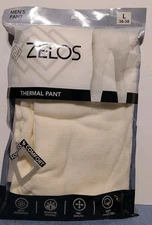Mens White Thermal Longjohns 100% Soft Cotton "ZELOS" Preshrunk Performance/New