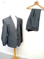 M&S MEN'S SUIT Two Piece Silver Grey Size 42" Alfred Brown