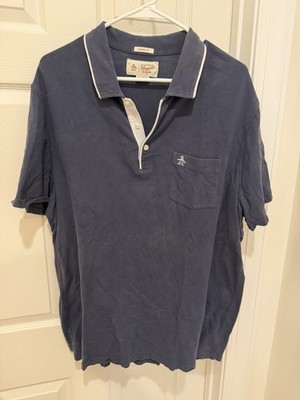 Penguin by Munsingwear Blue Classic Fit Short Sleeve Pocket Polo Size XL