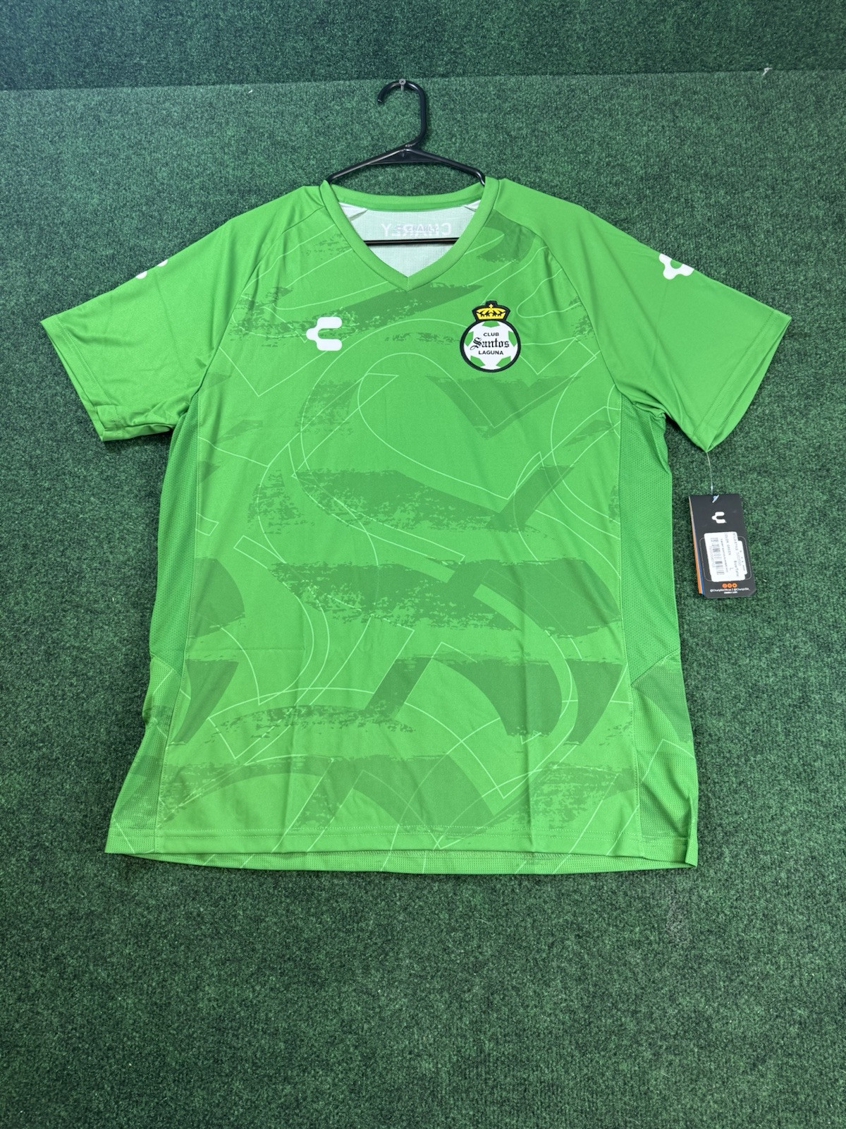 Men's Charly Green Santos Laguna Short Sleeve Training Top Size Large