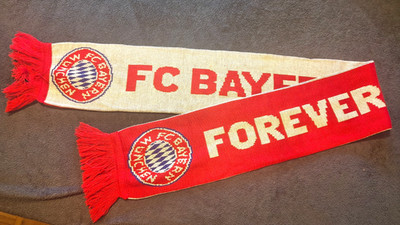 FC Bayern München Fussball Fan Schal (Forever Number One) - weiß, rot #038