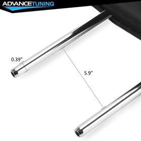 Seat Headrest Neck Cushion BK Suede Rod Dia 10mm Space 150mm For Mazda 3/6 Pair