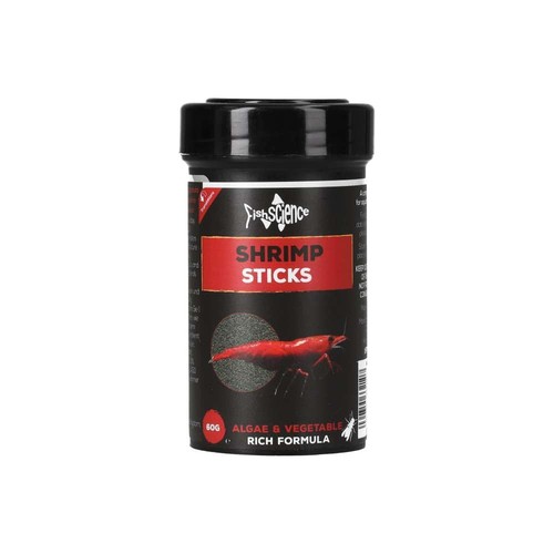 FishScience Shrimp Food Stick 60g - 4mm | Natural Sinking Food for Aquarium 