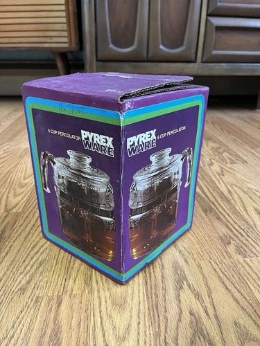 Vintage Pyrex 6 Cup Percolator With Box