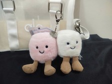 Jellycat Marshmallows Pair Bag Charm Plush Keychain with Dust Bag Cute Gift