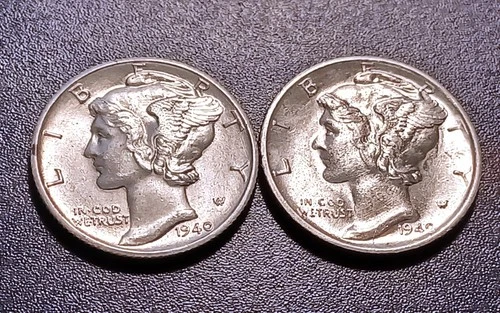 Gem BU 1940-D & 1940-S Mercury Dime