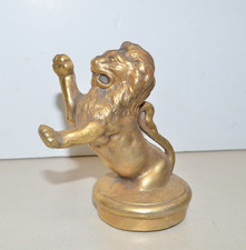 Vintage Franklin Lion Hood Ornament Radiator Cap 1920s Brass Automobilia