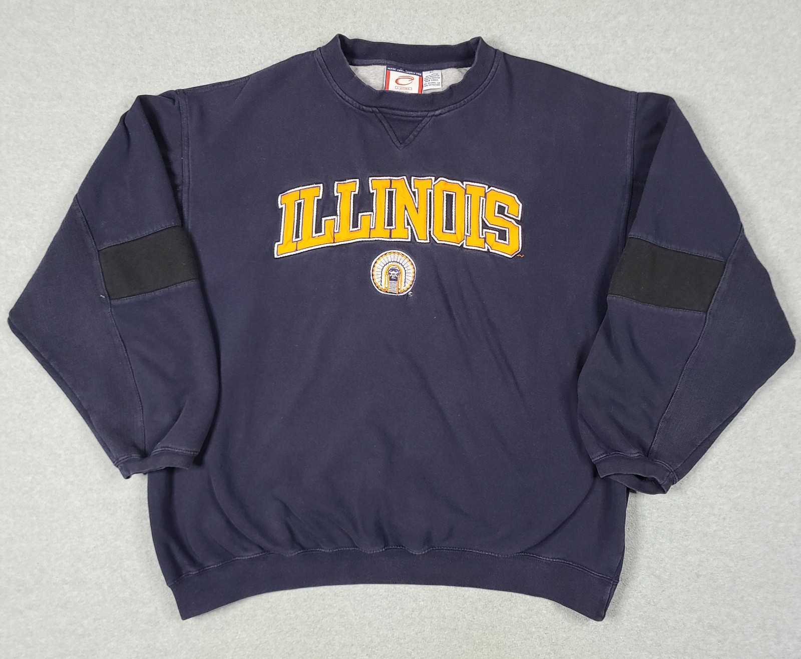 VTG 90s University Illinois Crewneck Sweatshirt Mens XL Blue Embroidered NCAA