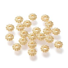 150PCS 18K Real Gold Plated Spacer Beads Flower Metal 4.8mm,