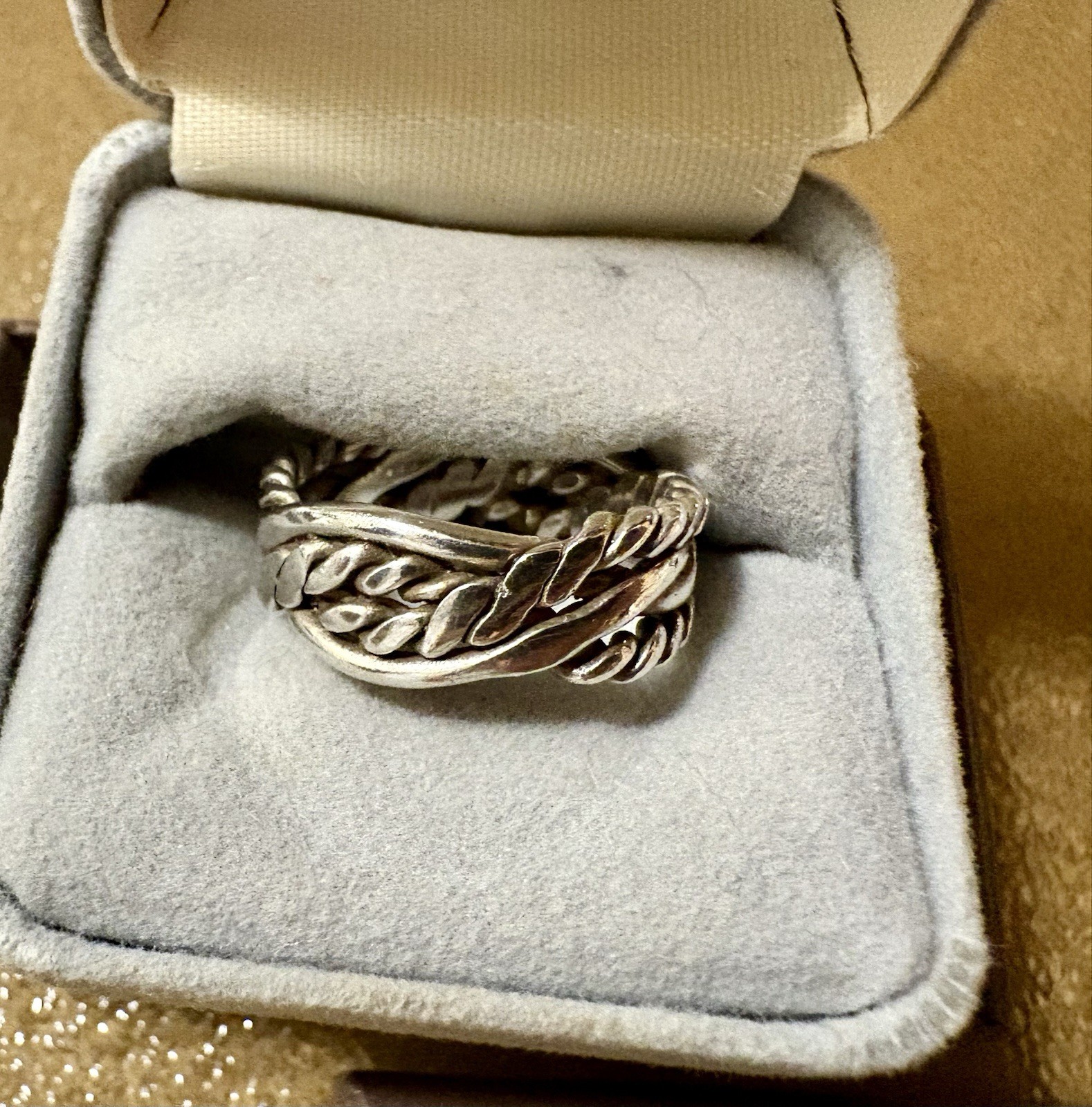 Vintage 2006 Silpada Braided Ring 925 Sterling Silver Band 7.5