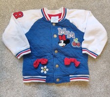 Disney Minnie Mouse Button Varsity Jacket Size 18-24M Toddler Baby Cherry
