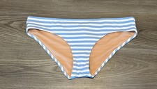 J Crew Surf Hipster Bikini Bottom Stripe In Blue Ivory Women  s Size Medium NWT