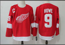 Men's No.9 Gordie Howe Jersey Retro Style Red