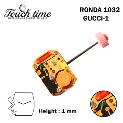 RONDA 1032 GUCCI-1 Swiss Made Uhrwerk - ohne Scheibe - 2 Zeiger - Höhe: 1 mm