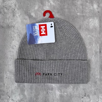 Helly Hansen Rib Beanie Heavyweight One Size Gray Park City Ski NWT