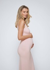 BUMPSUIT Blush Pink Stretch Jersey Tank Maternity Maxi Dress
